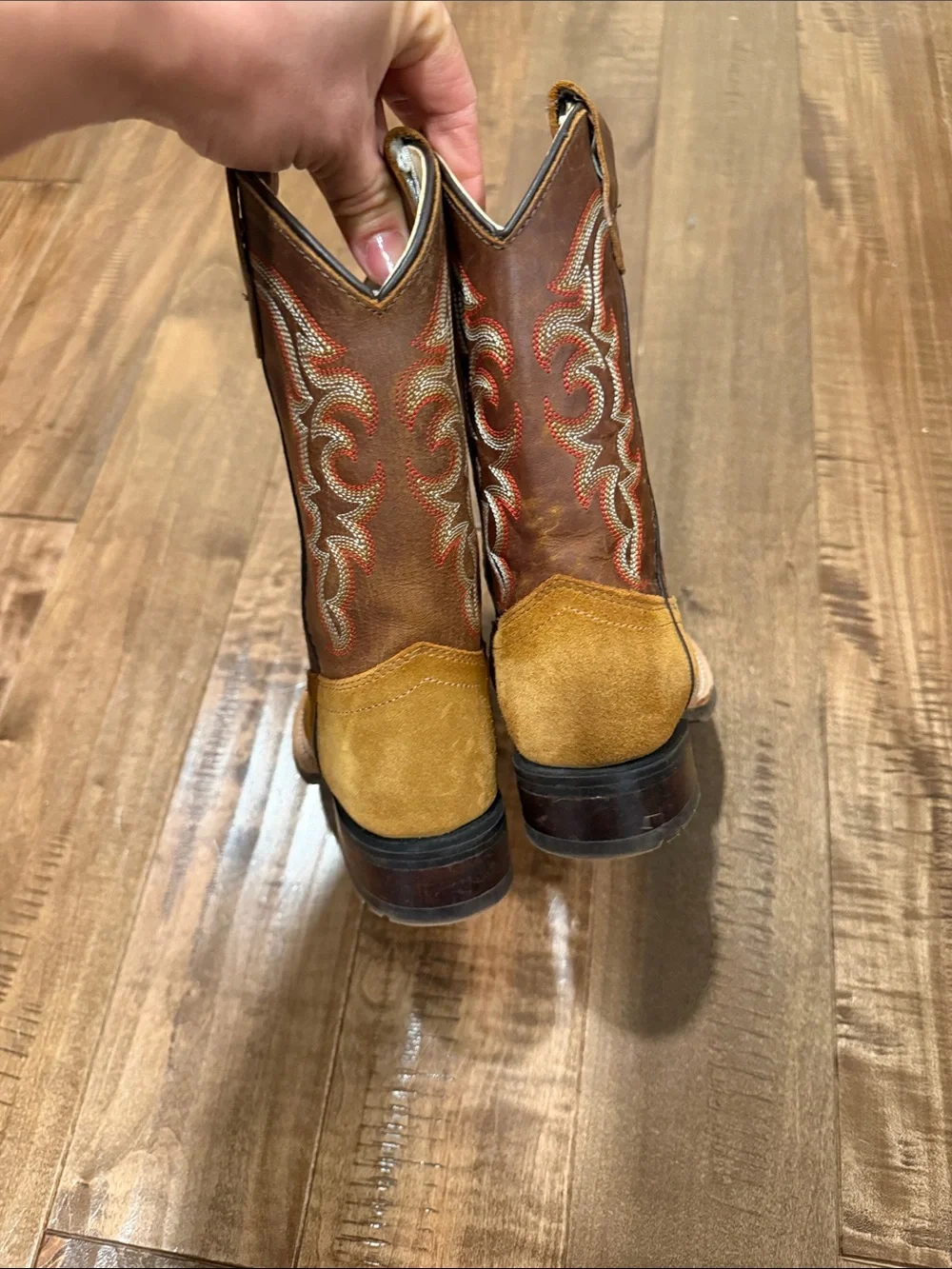 Like New Old West Kids Leather Western Boots